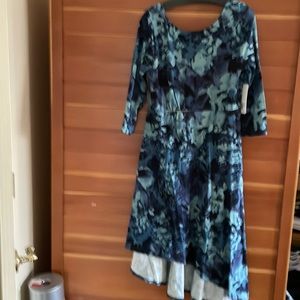 High low dress in blue print